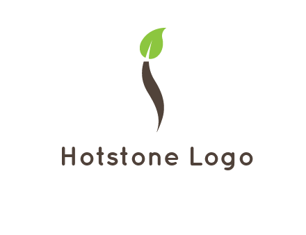 leaf incorporate with letter i logo