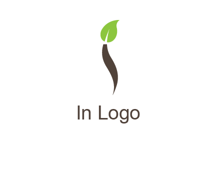 leaf incorporate with letter i logo