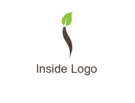 leaf incorporate with letter i logo