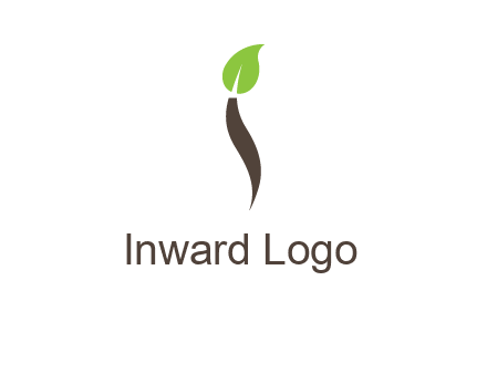 leaf incorporate with letter i logo