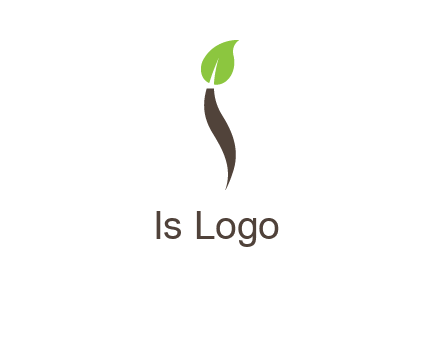leaf incorporate with letter i logo