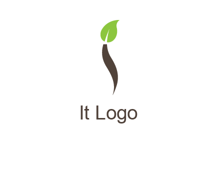 leaf incorporate with letter i logo