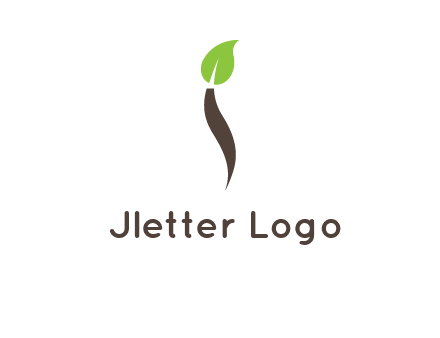 leaf incorporate with letter i logo