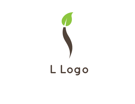leaf incorporate with letter i logo