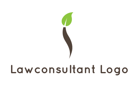leaf incorporate with letter i logo