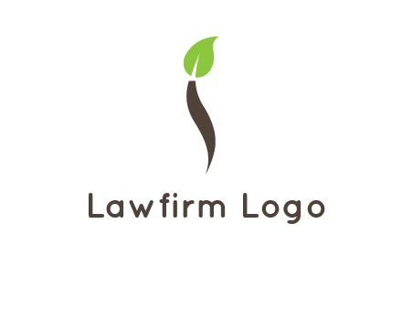 leaf incorporate with letter i logo