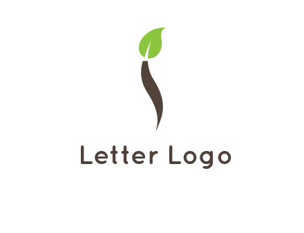 leaf incorporate with letter i logo