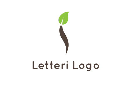 leaf incorporate with letter i logo