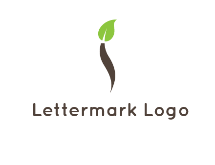leaf incorporate with letter i logo
