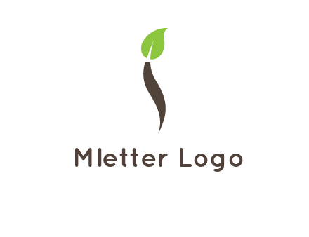 leaf incorporate with letter i logo