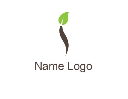 leaf incorporate with letter i logo