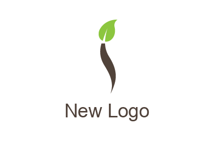 leaf incorporate with letter i logo