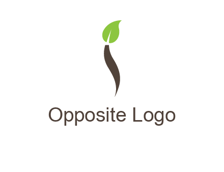 leaf incorporate with letter i logo