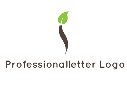 leaf incorporate with letter i logo