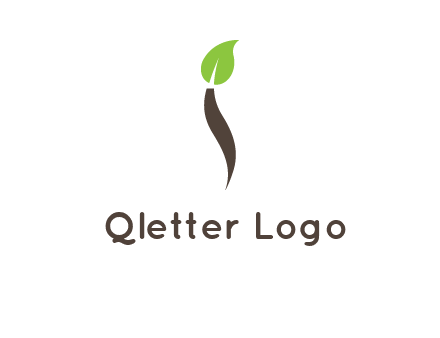 leaf incorporate with letter i logo