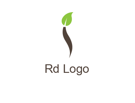 leaf incorporate with letter i logo
