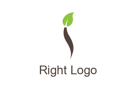 leaf incorporate with letter i logo