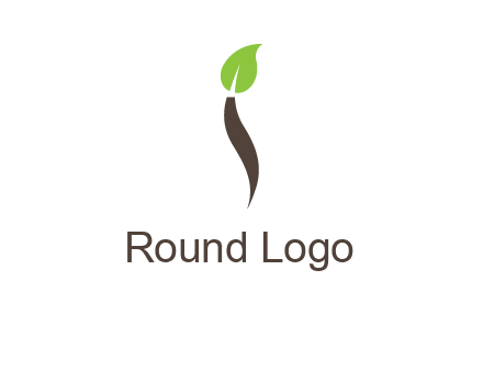 leaf incorporate with letter i logo
