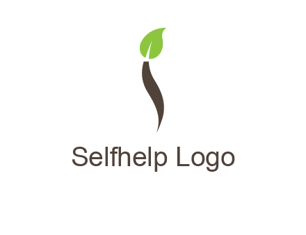 leaf incorporate with letter i logo