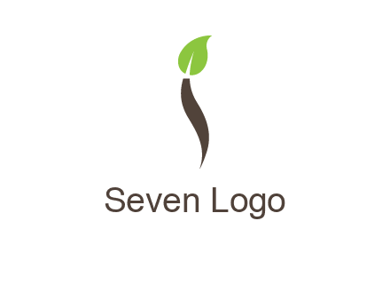 leaf incorporate with letter i logo
