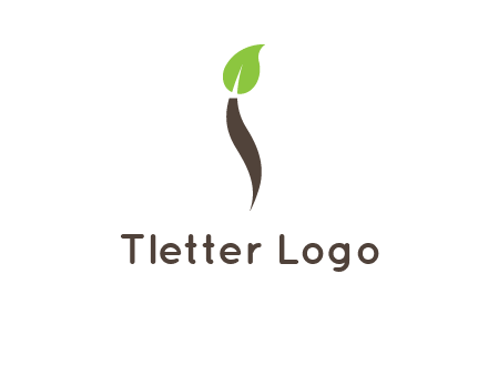 leaf incorporate with letter i logo
