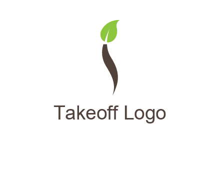leaf incorporate with letter i logo