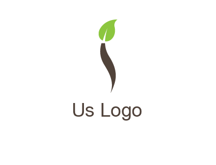 leaf incorporate with letter i logo