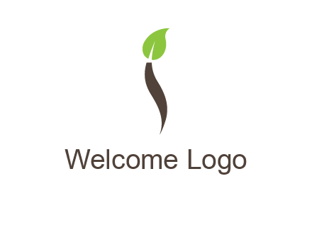 leaf incorporate with letter i logo