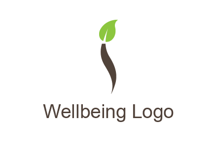 leaf incorporate with letter i logo