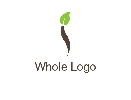 leaf incorporate with letter i logo