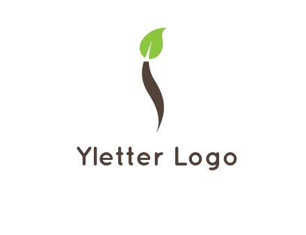 leaf incorporate with letter i logo