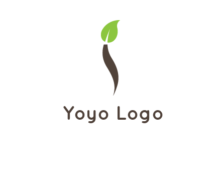 leaf incorporate with letter i logo