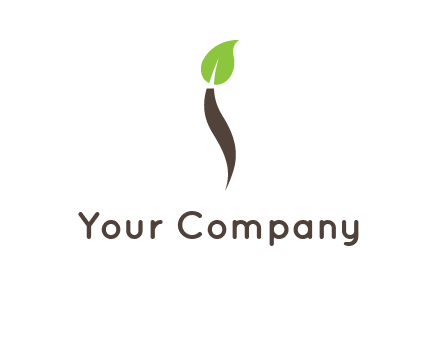 leaf incorporate with letter i logo