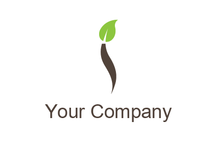 leaf incorporate with letter i logo