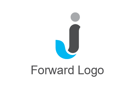 swooshes with circle forming letter J