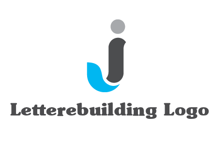swooshes with circle forming letter J