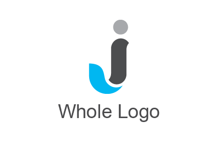swooshes with circle forming letter J