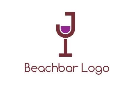 letter merged of a wine glass logo