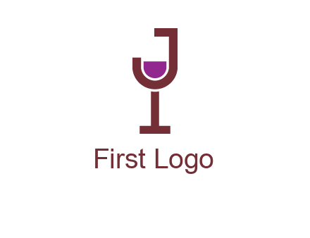 letter merged of a wine glass logo
