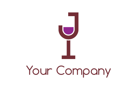 letter merged of a wine glass logo