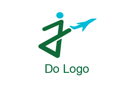 Airplane is passing by letter j logo