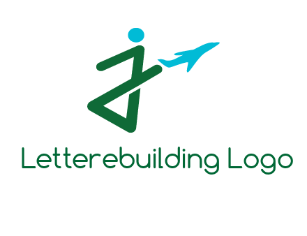 Airplane is passing by letter j logo