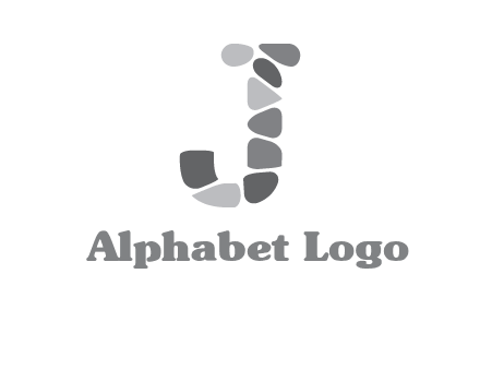 Stones forming letter j logo