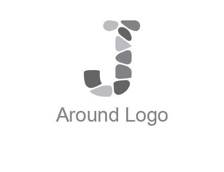 Stones forming letter j logo