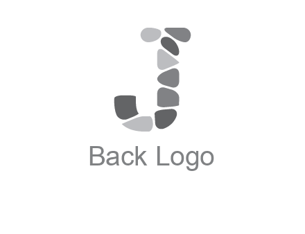 Stones forming letter j logo