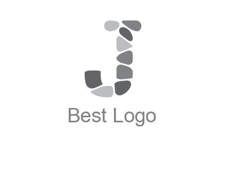 Stones forming letter j logo