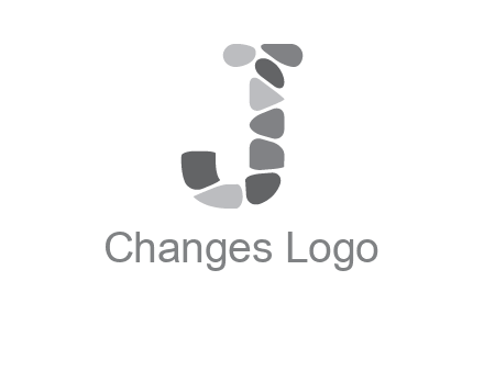 Stones forming letter j logo
