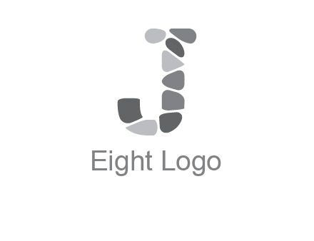 Stones forming letter j logo
