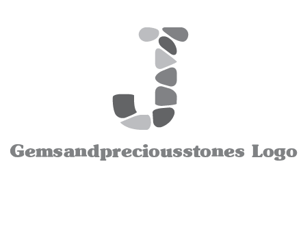 Stones forming letter j logo