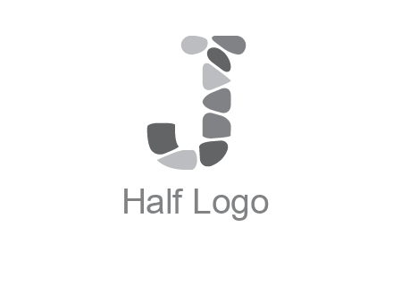Stones forming letter j logo